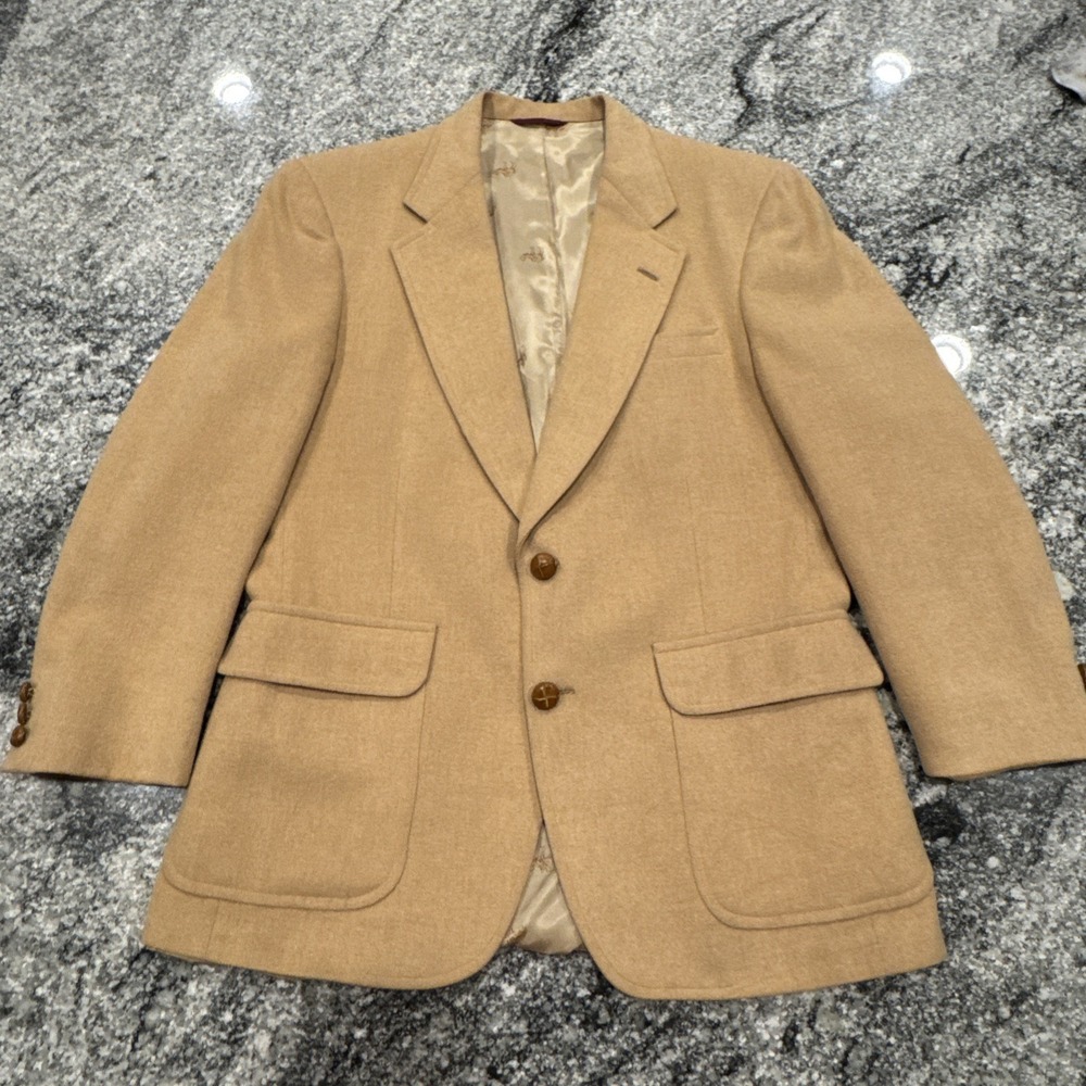 Vintage JOS A BANK 100%‎ Camel Hair Sports Coat/Blazer Made In USA Premier 41R